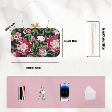 Жіноча сумочка-клатч з квітковою вишивкою та перлами, елегантна сумочка на ланцюжку через плече, вінтажний гаманець для урочистих подій, вечірок, весіль та випускних, зелений колір