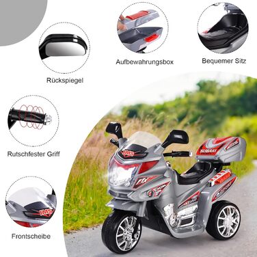 Дитячий електромотоцикл DREAMADE 6V, дитячий мотоцикл, дитячий транспортний засіб з музичним клаксоном і фарою, електромотоцикл дл