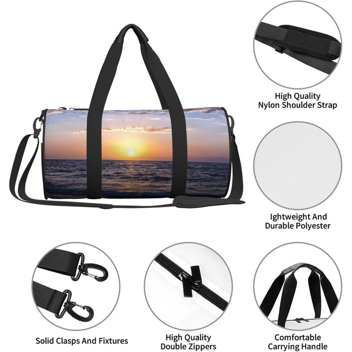 Спортивна сумка, дорожня сумка, пляжна сумка, з принтом, сумка на нічліг, чорна, універсальний розмір, сумка для подорожей