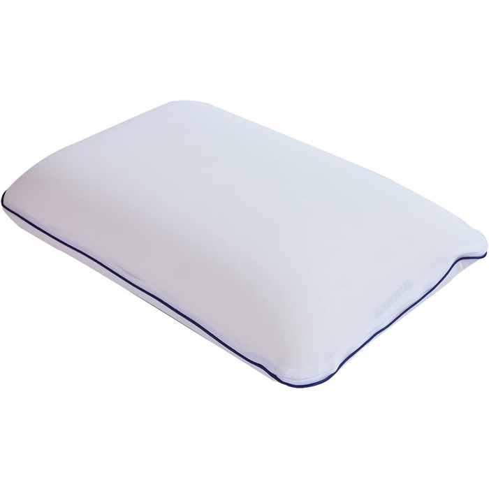 Охолоджувальна подушка Mabel Home з піни з ефектом пам&39яті, термогель, ортопедична подушка для контуру шиї та шийного відділу хребта для сну на боці та спині, ергономічна подушка для ліжка від болю в шиї - синьо-біла