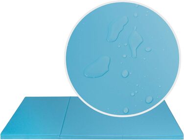 Складний м'який килимок для підлоги Гімнастичний килимок Килимок для фітнесу Гімнастичний килимок Нековзний спортивний килимок Ігровий килимок (3 елементи, світло-блакитний), 180x60x5