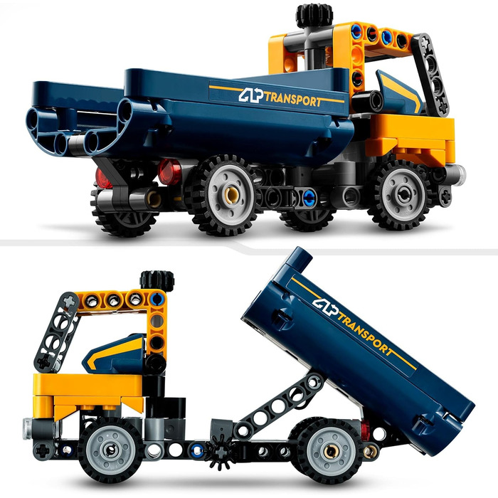 Іграшка-самоскид Technic, набір 2-в-1 з будівельною моделлю та екскаватором, технічний подарунок для хлопчиків та дівчаток віком від 7 років, 42147