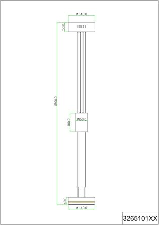 Світлодіодний торшер Trio Lights Franklin 426510208, Метал в т.ч. 35 Вт LED, Зміна кольору, Диммер (латунний матовий, підвісний 1-полум'я)