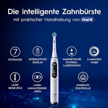 Електрична зубна щітка, з 1 насадкою 7 режимів догляду за зубами, переможець тесту CHIP (11/25), розроблена Braun, білий колір Білий алебастр, 9
