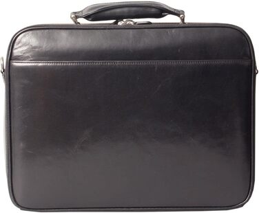 Італійська розкішна шкіряна сумка для ноутбука Volterra в чорному кольорі