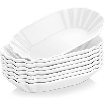 Регулярна серія, 8 шт. Набір пілінгу картоплі фрі, кремовийБілий порцеляновий пілінг для картоплі фрі, миска каррівурст, тарілка д