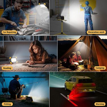 Тривалий час роботи від батареї, портативний кемпінговий ліхтар, висока яскравість, що перезаряджається, водонепроникний, для гаража, активного відпочинку, надзвичайних ситуацій