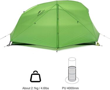 Намет Naturehike Star-River, двомісний намет на 2 особи, надлегкий намет, для походів, водонепроникний, для пішого туризму, кемпінговий намет, 20D, зелений