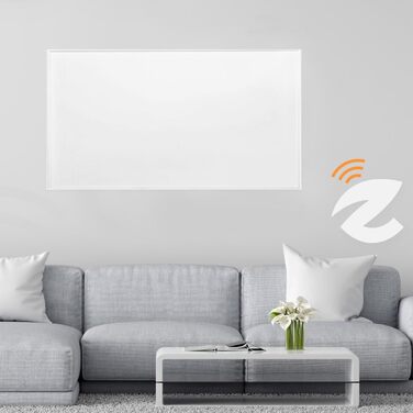 Інфрачервоний обігрівач ECOSHARK з термостатом 800 Вт Білий ЗБЕРЕЖІТЬ ВИТРАТИ НА ЕНЕРГІЮ - вкл. пульт дистанційного керування - Електричний обігрівач, сумісний з системою Розумний дім, для площі 13-20 м - Окремостоячий/Настінний (сертифікований TV) 800 Вт