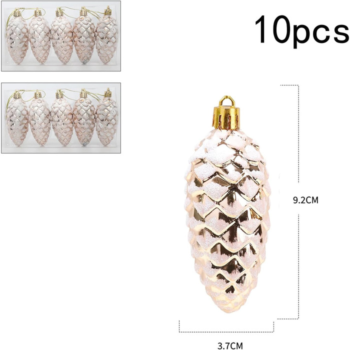 Набір із 10 шишок для ялинки DAHI