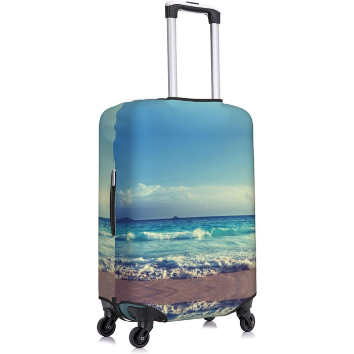 Чохол для багажу Захід сонця на Сейшелах - еластичний захисний чохол від подряпин та пилу, чорний, розмір 90