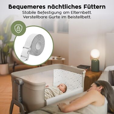 Дитяче ліжечко TULANO Dream 50 3-в-1 з колесами - Дитяче ліжко - Дорожнє ліжечко з матрацом - Регульована висота - Відкидна спальна поверхня - З москітною сіткою та кошиком для зберігання - Бежевий