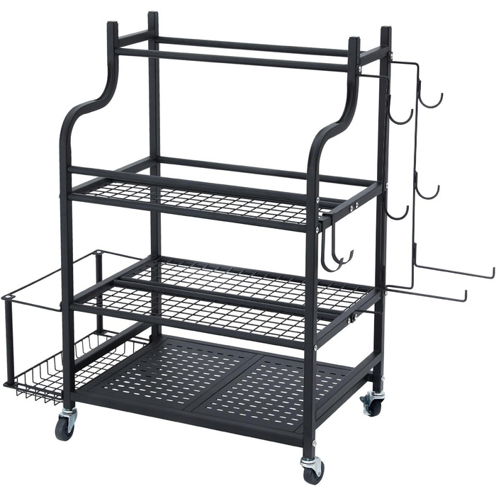 Стійка для зберігання домашніх гімнастик VEVOR, підставка для зберігання, тримач для килимка для йоги, стійка для килимка для йоги з колесами та гачками, стійка для штанги та важкої атлетики для домашнього фітнес-обладнання, 41 x 16 x 35 дюймів