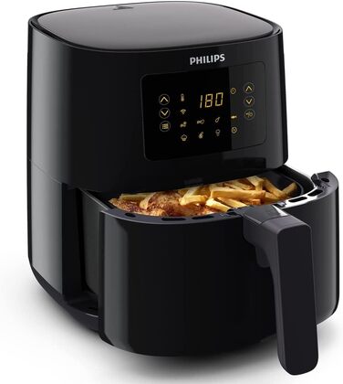Мультипіч Philips серії 5000, розмір L, 4,1 л (0,8 кг), функції приготування 13-в-1, підключення до Wi-Fi, на 90 менше жиру завдяки технології Rapid Air, додаток HomeID, сумісний з Alexa (HD9255/90)