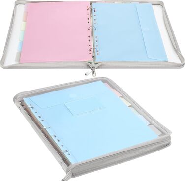 Папка-органайзер Uquelic, папка для документів A4 з 12 пластиковими кишенями для документів, водонепроникна папка з ПВХ на блискавці папка для школи, дому, офісу (сіра)