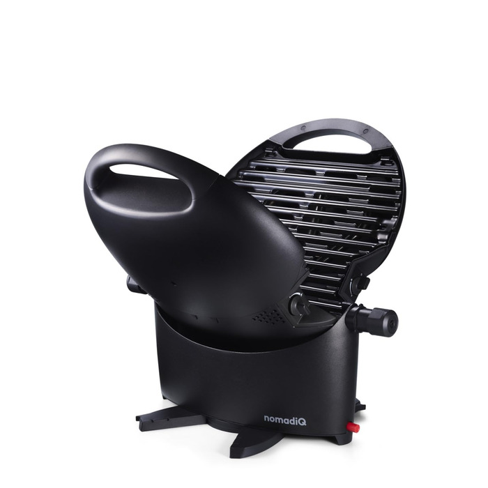 Кемпінговий гриль NOMADIQ Настільний гриль Компактний 2 конфорки Газовий гриль для кемпінгу Газовий гриль для балкону, автофургона Гриль-плита, портативна, для вулиці, барбекю, вулична плита, чорний колір