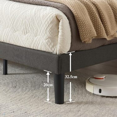 М&39яке ліжко Z-hom 120x200 см, двоспальне ліжко, висота 32,5 см, дерев&39яна основа, узголів&39я з регульованою висотою, компактна упаковка та легке складання 120*200 см