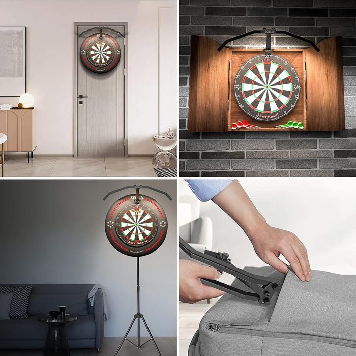 Світлодіодний складаний ліхтар для мішень для дартсу SOLLA, портативне освітлення TOR135 для всіх видів мішень для дартсу, регульований кут променя та яскравість, професійні аксесуари для мішень для дартсу з підсвічуванням