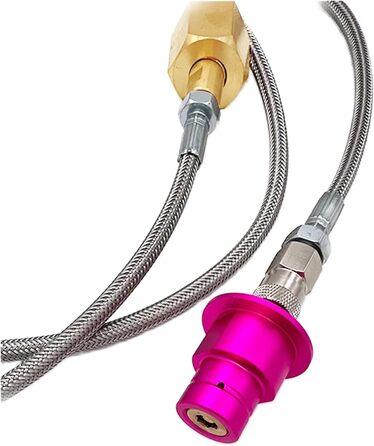 Адаптер CO2 для машини з газованою водою Швидке підключення шланга Пряме підключення від бака CO2 до машини для газованої води, сумісний з машиною Terra Art Gaia Duo Aqua Fizz, яка використовує рожевий циліндр CO2