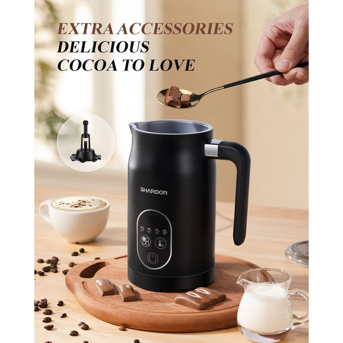 Піноутворювач для молока 5 в 1, електричний піноутворювач для молока з інтелектуальним регулюванням температури, піноутворювач для