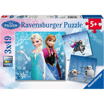 Дитячий пазл Ravensburger - 09264 Adventure in Winterland - Пазл для дітей від 5 років, пазл Disney Frozen 3x49 елементів