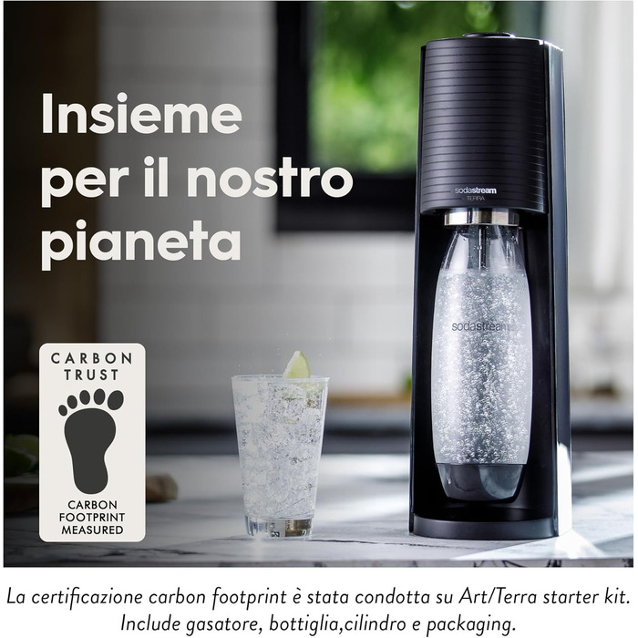 Виробник газованої води SodaStream Terra Black Value Pack x3 з 2 1 л і 1 пляшкою 1/2 л можна мити в посудомийній машині та 1 циліндром Quick Connect, акрил, чорнозем