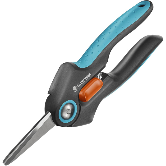 Секатор для точного збору трав, ягід та квітів з нержавіючої сталі, лезо 47 мм, ергономічна ручка, з захисним ковпачком (12212-20). Універсальний, 15.91 см x 1.95 см, ширина захвату 47 мм