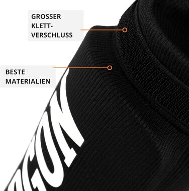 Щитки для ніг MADGON з ідеальною посадкою та ідеальною підкладкою Захист гомілок з низьким потовиділенням. Тканинні щитки для ніг для бойових мистецтв, MMA, кікбоксингу - 1 пара з сумкою Чорний/Білий розмір S