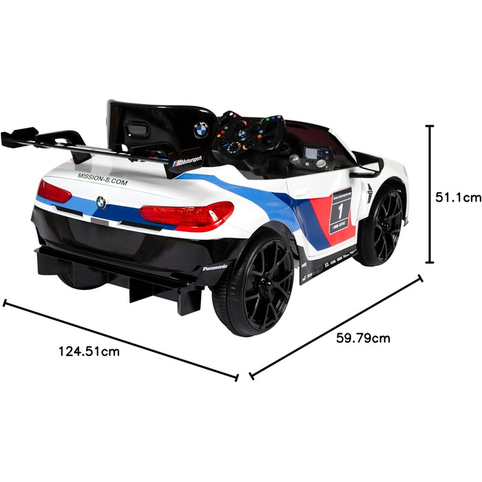 Іграшковий електромобіль BMW M8 GTE 12V з пультом дистанційного керування - Ліцензія - М'який старт - 5 км/год Електромобіль для д