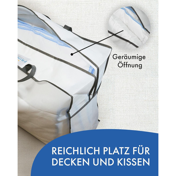 Сумка для зберігання ковдр та подушок біла - Сумка для зберігання велика - Сумка для постільної білизни на блискавці - Дихаюча сум
