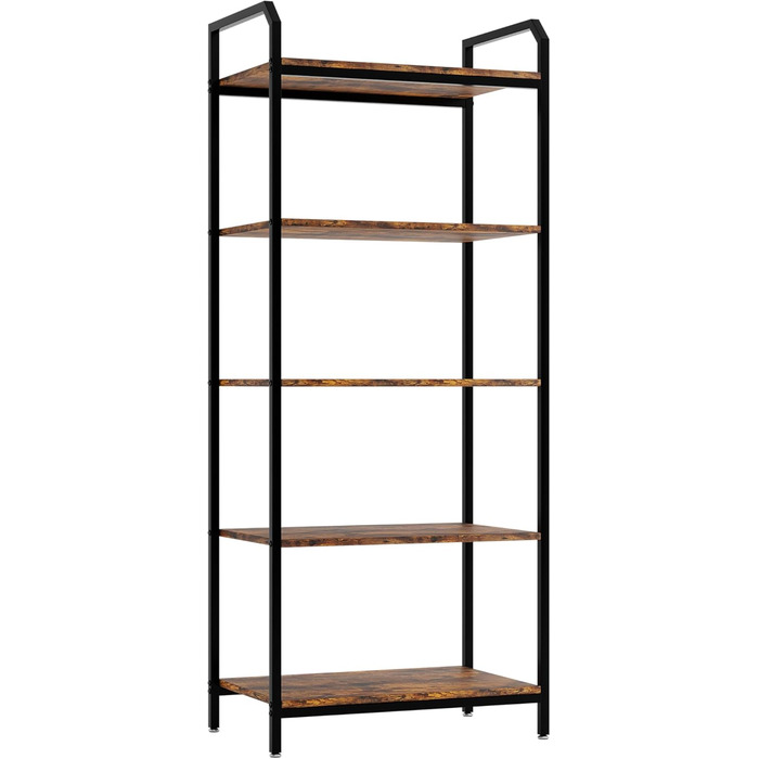 Полиця, Книжкова полиця BS 6 60, Полиця для зберігання з 5 полицями, Промисловий дизайн, для вітальні, офісу, кабінету та коридору, Сталева рама, 187 x 60 x 30 см (187 x 60 x 30 см)