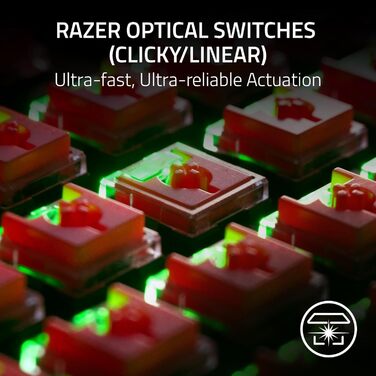 Бездротова оптична низькопрофільна ігрова клавіатура (лінійні оптичні перемикачі, гіпершвидкісний бездротовий зв'язок, Bluetooth 5