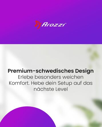 Ігрове крісло Arozzi Avanti Ергономічне ігрове крісло з мякої тканини, регульоване по висоті з регульованою спинкою та підлокітниками, підголівником, шведський дизайн для домашнього офісу та ігор Попелясто-сірий