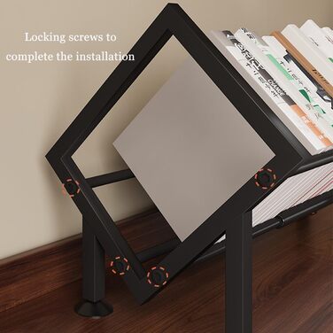 Маленька настільна книжкова полиця, міні-висувна книжкова шафа, металева настільна полиця, компактний органайзер для книг для дитячих столів, офісів, віталень (чорний)