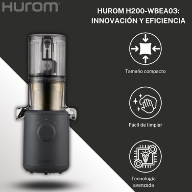 ГУРОМ Соковижималка для овочів і фруктів Повільна соковижималка H310A Електричний холодний прес Тихий двигун Легко чистити 220 мл 100 Вт Не містить бісфенолу А Тонкий дизайн Антрацитове вугілля