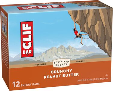 Енергетичні батончики Clif Bar Crunchy Peanut Butter, 12 батончиків / коробка Crunchy Peanut Butter 12 шт. (1 упаковка)