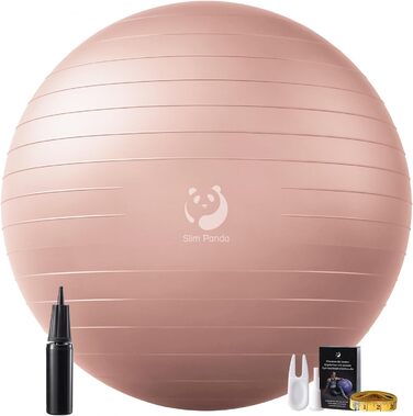 Вибухобезпечний гімнастичний м&39яч Slim Panda, потовщений м&39яч Pezzi 55-85 см з насосом, тренувальний м&39яч для вагітних, фітнес, тренування балансу світло-рожевого кольору 65 см