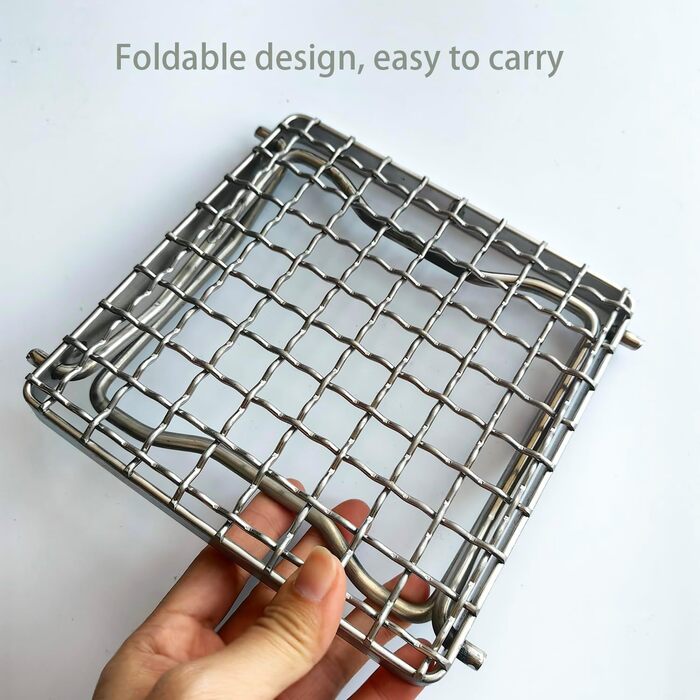 Портативний складаний гриль-стійка для гриля - , сріблястий, кріплення для варильної поверхні з нержавіючої сталі, підставка для пароварки, підходить для приготування чаю на плиті, пікніків, барбекю, кемпінгу тощо.