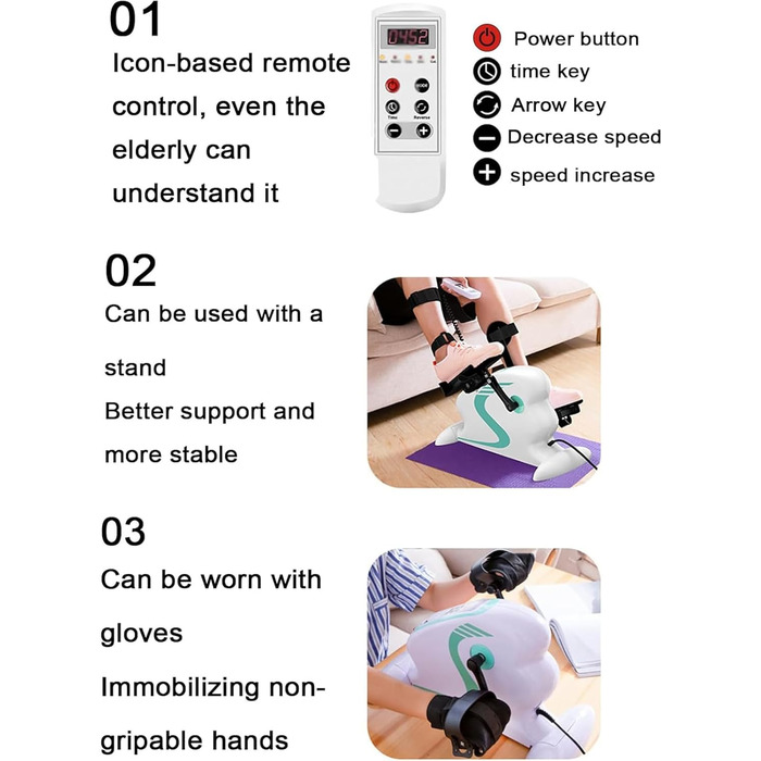 Vlos d'exercice lectriques, quipement de rducation pour vlo, mouvement avant et arrire/temps/distance/vitesse/calories, pour handicaps/personnes ges/AVC, Vlos d'exercice lectriques, quipement de rducation pour vlo, mouvement avant et arrire/temps/distance