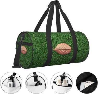 Спортивна сумка-мішок для подорожей з осіннім листям на зеленому тлі, чорна, універсальний розмір, дорожня сумка