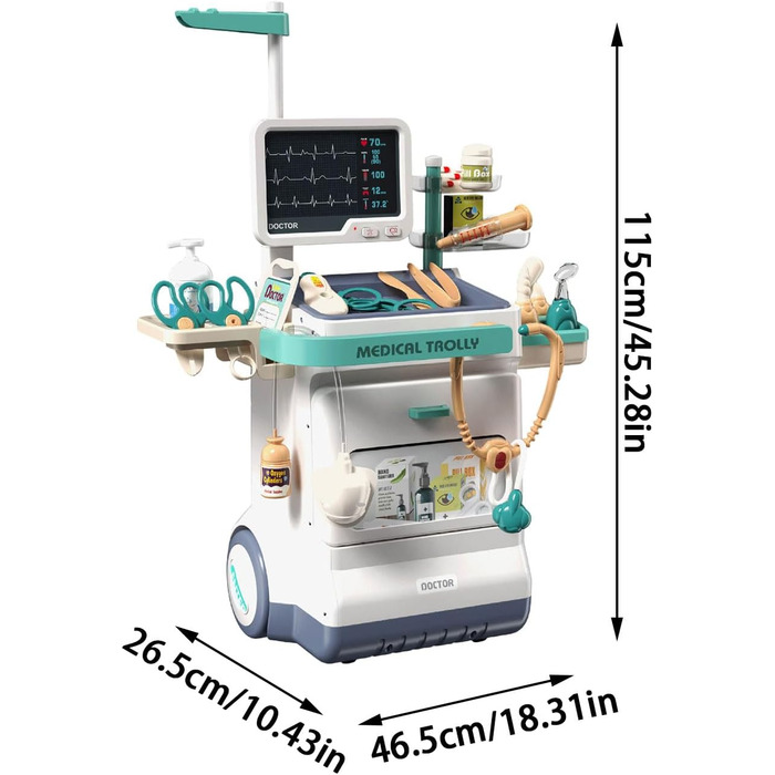 Медична іграшка Делюкс набір лікаря для дітей - 26-штучний набір іграшок для уявної медичної станції з ігровим стетоскопом та медичними інструментами - ідеальний подарунок для рольових ігор