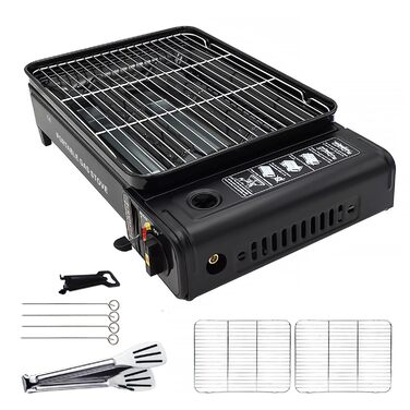 Набір для кемпінгу з грилем - Портативний гриль з грилем, сковородою-гриль, кріпленням для сковороди-гриль - Портативна кемпінгова сковорода