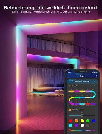 Світлодіодна стрічка Govee 10 м, розумна світлодіодна стрічка RGBIC, працює з Alexa та Google Assistant, керування сегментами своїми руками, керування програмами, синхронізація музики, для вечірок, дому, спальні