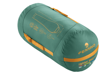 Спальний мішок Ferrino Lightec SM 850/+4°C Green/Yellow Left (86651IVV)