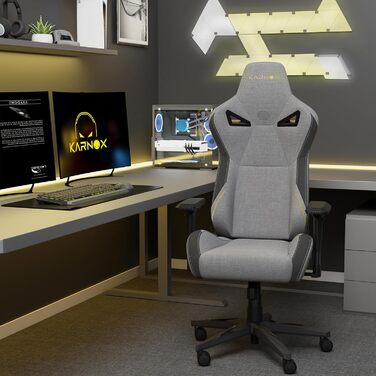 Ергономічне ігрове крісло з тканиною, офісне крісло з високою спинкою, ігрове крісло для користувачів з вагою, з підголівником та поперековою опорою, ігрове крісло в гоночному стилі, кут нахилу 155 з фіксацією кута, 56x55x135 см