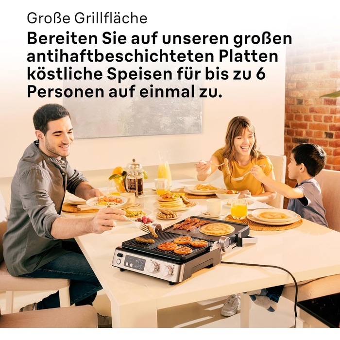 Контактний гриль 3-в-1, барбекю та духовка, велика поверхня гриля (12 гамбургерів), 2000 Вт, 230, можна мити в посудомийній машині (plancha & grill), піддон для крапель жиру, електричний гриль Indoor MultiGrill 7 - 1 пластина для гриля, 1 плоска плита, 7 