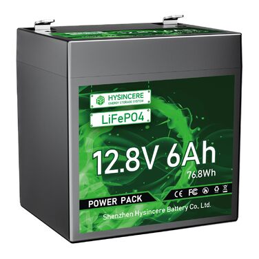 Літій-іонний акумулятор 12V 6Ah LiFePO4 з інтелектуальним захистом 10A BMS, акумулятор з 3000 глибокими циклами зарядки/розрядки для автофургонів, аварійного освітлення, кемпінгу, ехолотів, газонокосарок, сонячних панелей
