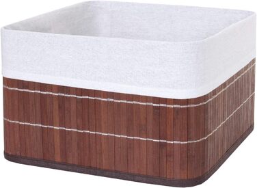 Набір кошиків для зберігання Mendler з 4 предметів HWC-C21, кошик, коробка для зберігання, органайзер, коробка для сортування, полиця, кошик, бамбуковий коричневий