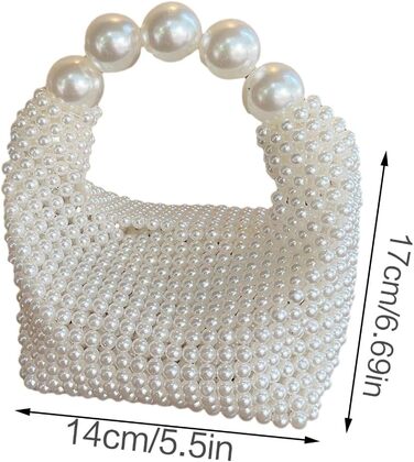 Елегантна сумка з перлами для повсякденного використання, вечірки, клатч, повсякденна сумка білого кольору