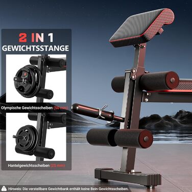 Складана лава для важкої атлетики XDDIAS з розгиначами ніг та накладкою для згинання рук, регульована тренувальна лава для домашнього спортзалу, складна лава для вправ, швидко складається, плоска, нахилена, чорна